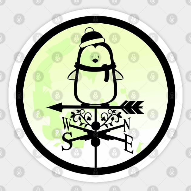 Christmas Penguin Weathervane Sticker by Nuletto